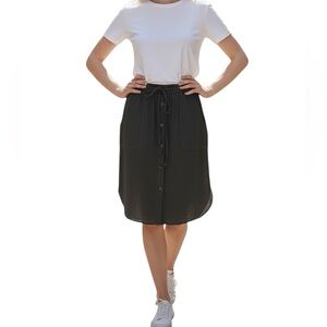 Naif Montreal linen rounded hem button down skirt size S excellent condition